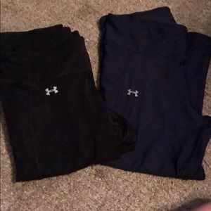 TWO Under Armor Capri leggings size Large